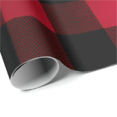 Classic Rustic Red Black Crimson Plaid Pattern Cadeaupapier (Rol Hoek)