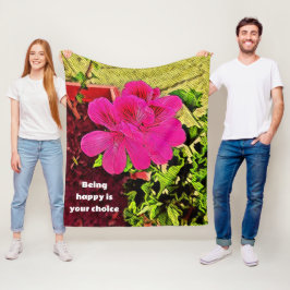 classic rustic retro blooming flower fleece deken