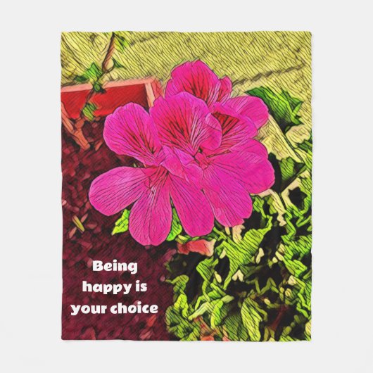 classic rustic retro blooming flower fleece deken (Voorkant)