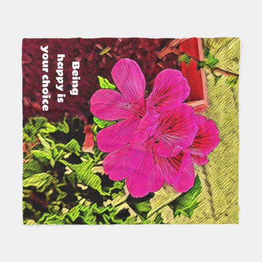 classic rustic retro blooming flower fleece deken (Voorkant (Horizontaal))