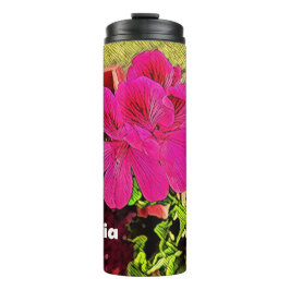 classic rustic retro blooming flower thermosbeker