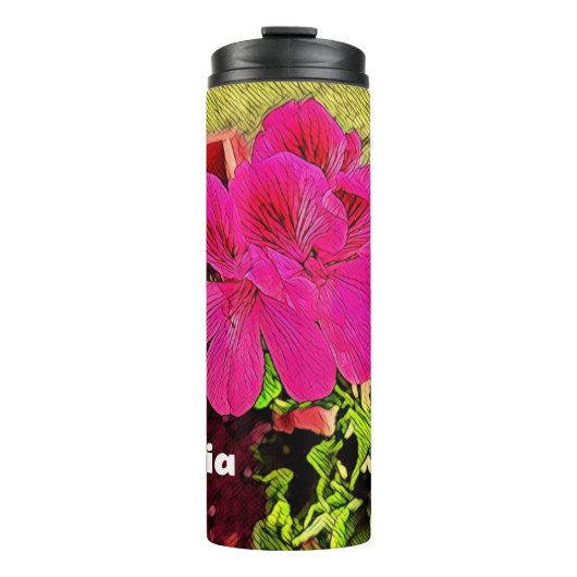 classic rustic retro blooming flower thermosbeker (Voorkant)