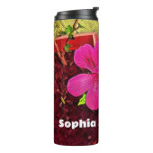 classic rustic retro blooming flower thermosbeker (Gedraaid links)