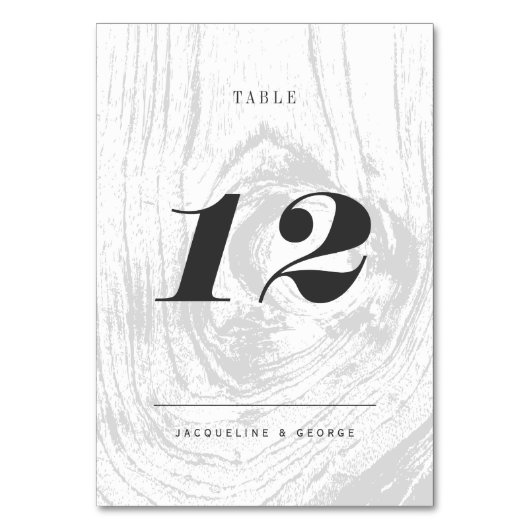 Classic Rustieke Woodgrain Trouwtafel Nummer Kaart (Achterkant)