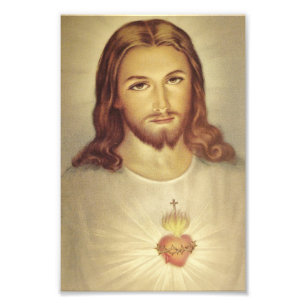 Classic Sacred Heart van Jesus Foto Print Afdruk