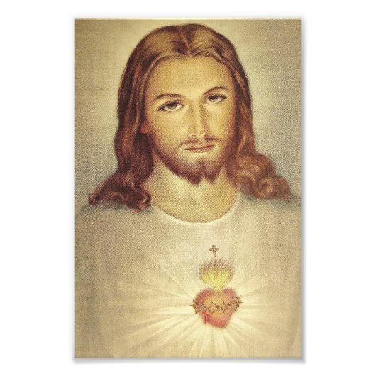 Classic Sacred Heart van Jesus Foto Print Foto Afdruk (Voorkant)