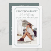 Classic Sage Border begrafenisprogramma Kaart (Voorkant / Achterkant)