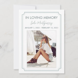 Classic Sage Border begrafenisprogramma Kaart