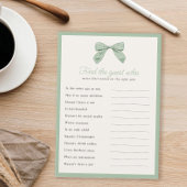 Classic Sage Bow Vind de Gast Douche Game Kaart