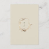 Classic Sage & Cream Monogram Gold Crest Details Informatiekaartje (Achterkant)