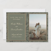 Classic Sage Elegant Bloemen  Foto Kaart (Voorkant)