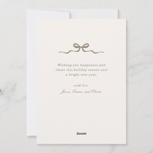 Classic Sage Gingham Two Sided Family Photo Feestdagenkaart (Achterkant)