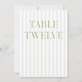 Classic Sage Green & Beige Trouwen 12 Tafelnummer (Voorkant)