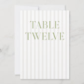 Classic Sage Green & Beige Trouwen 12 Tafelnummer (Achterkant)