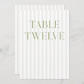 Classic Sage Green & Beige Trouwen 12 Tafelnummer (Voorkant / Achterkant)