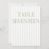 Classic Sage Green & Beige Trouwen 17 Tafelnummer (Achterkant)