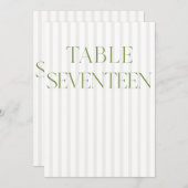 Classic Sage Green & Beige Trouwen 17 Tafelnummer (Voorkant / Achterkant)