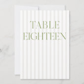 Classic Sage Green & Beige Trouwen 18 Tafelnummer (Voorkant)