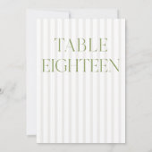 Classic Sage Green & Beige Trouwen 18 Tafelnummer (Achterkant)