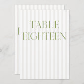 Classic Sage Green & Beige Trouwen 18 Tafelnummer (Voorkant / Achterkant)