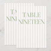 Classic Sage Green & Beige Trouwen 19 Tafelnummer (Voorkant / Achterkant)