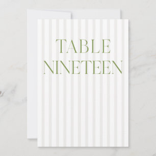 Classic Sage Green & Beige Trouwen 19 Tafelnummer