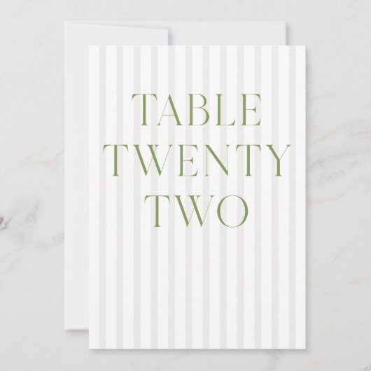 Classic Sage Green & Beige Trouwen 22 Tafelnummer (Voorkant)
