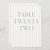 Classic Sage Green & Beige Trouwen 22 Tafelnummer (Voorkant / Achterkant)