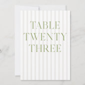 Classic Sage Green & Beige Trouwen 23 Tafelnummer (Achterkant)