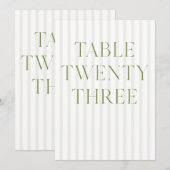 Classic Sage Green & Beige Trouwen 23 Tafelnummer (Voorkant / Achterkant)