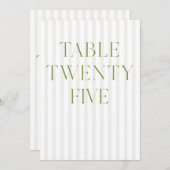 Classic Sage Green & Beige Trouwen 25 Tafelnummer (Voorkant / Achterkant)