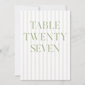 Classic Sage Green & Beige Trouwen 27 Tafelnummer (Achterkant)