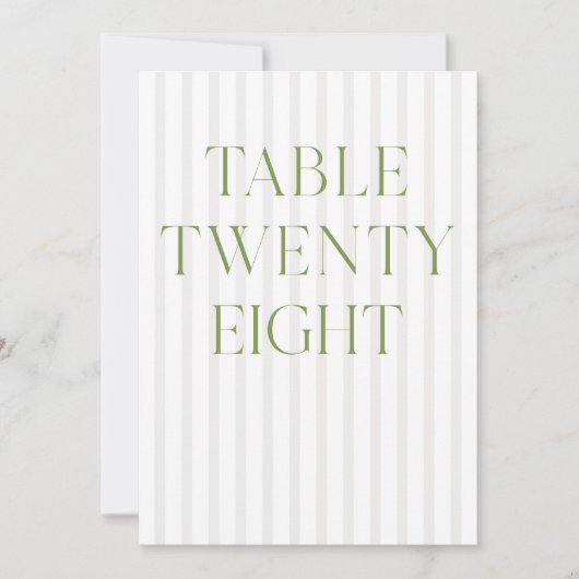 Classic Sage Green & Beige Trouwen 28 Tafelnummer (Voorkant)