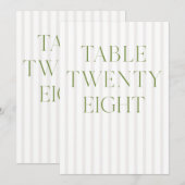Classic Sage Green & Beige Trouwen 28 Tafelnummer (Voorkant / Achterkant)