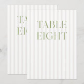 Classic Sage Green & Beige Trouwen 8 Tafelnummer (Voorkant / Achterkant)