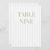 Classic Sage Green & Beige Trouwen 9 Tafelnummer (Voorkant / Achterkant)