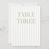 Classic Sage Green & Beige Trouwtafel Nummer Kaart (Voorkant)