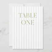 Classic Sage Green & Beige Trouwtafel Nummer Kaart (Voorkant)