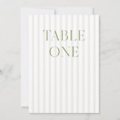 Classic Sage Green & Beige Trouwtafel Nummer Kaart (Achterkant)