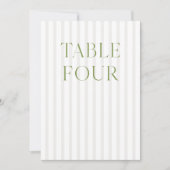 Classic Sage Green & Beige Trouwtafel Nummer Kaart (Voorkant)