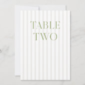 Classic Sage Green & Beige Trouwtafel Nummer Kaart (Voorkant)