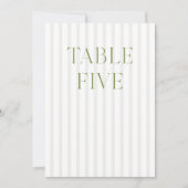 Classic Sage Green & Beige Trouwtafel Nummer Kaart (Voorkant)