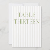 Classic Sage Green & Beige Wedding 13 Tafelnummer (Achterkant)