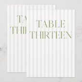 Classic Sage Green & Beige Wedding 13 Tafelnummer (Voorkant / Achterkant)