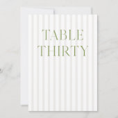 Classic Sage Green & Beige Wedding 30 Tafelnummer (Voorkant)