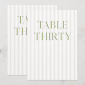 Classic Sage Green & Beige Wedding 30 Tafelnummer (Voorkant / Achterkant)
