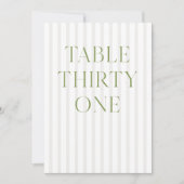 Classic Sage Green & Beige Wedding 31 Tafelnummer (Voorkant)