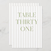 Classic Sage Green & Beige Wedding 31 Tafelnummer (Voorkant / Achterkant)