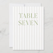 Classic Sage Green & Beige Wedding 7 Tafelnummer (Voorkant)