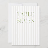 Classic Sage Green & Beige Wedding 7 Tafelnummer (Achterkant)